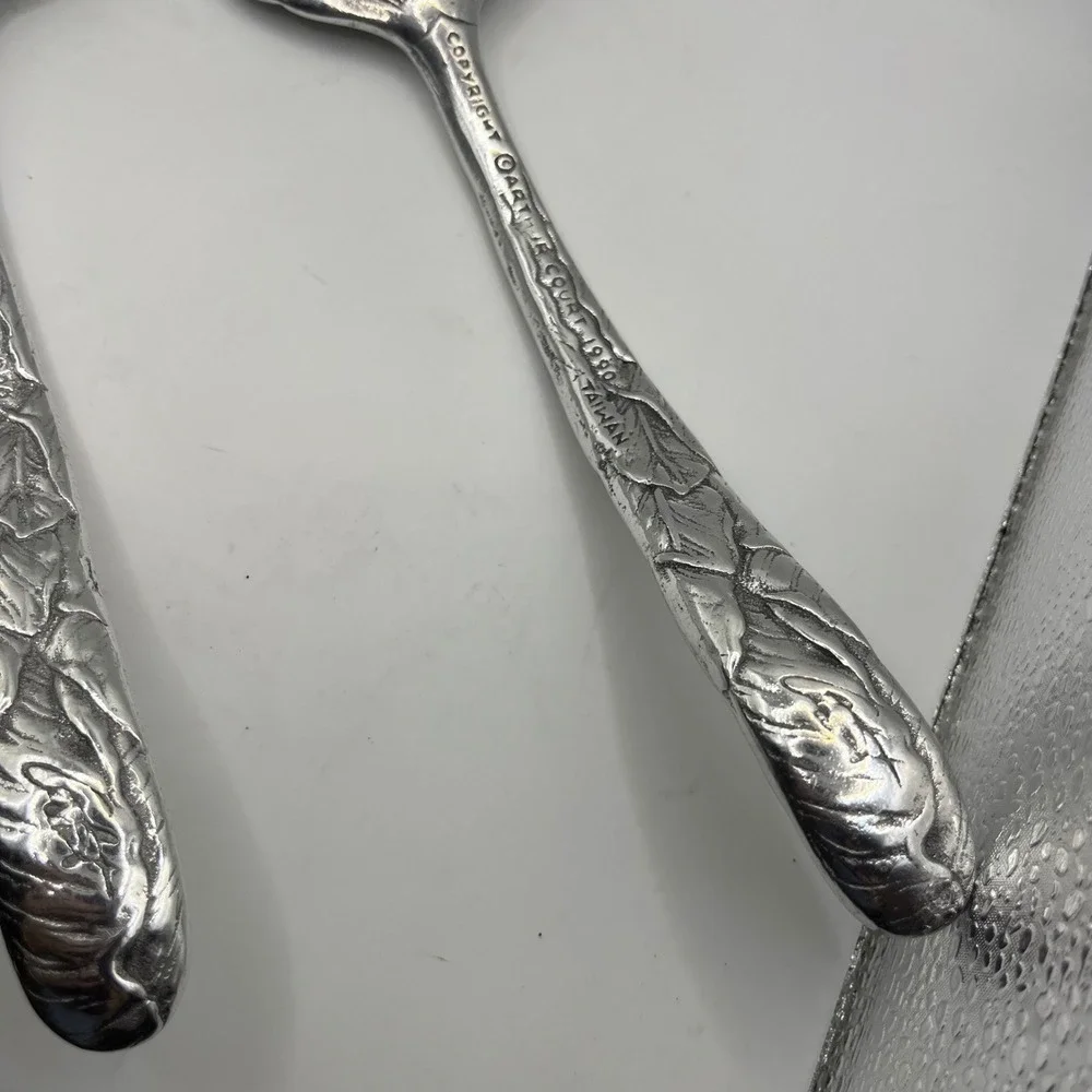 Arthur Court Designs‎ Briar Rabbit Serving Set Aluminum Rabbit Server Spoon Fork